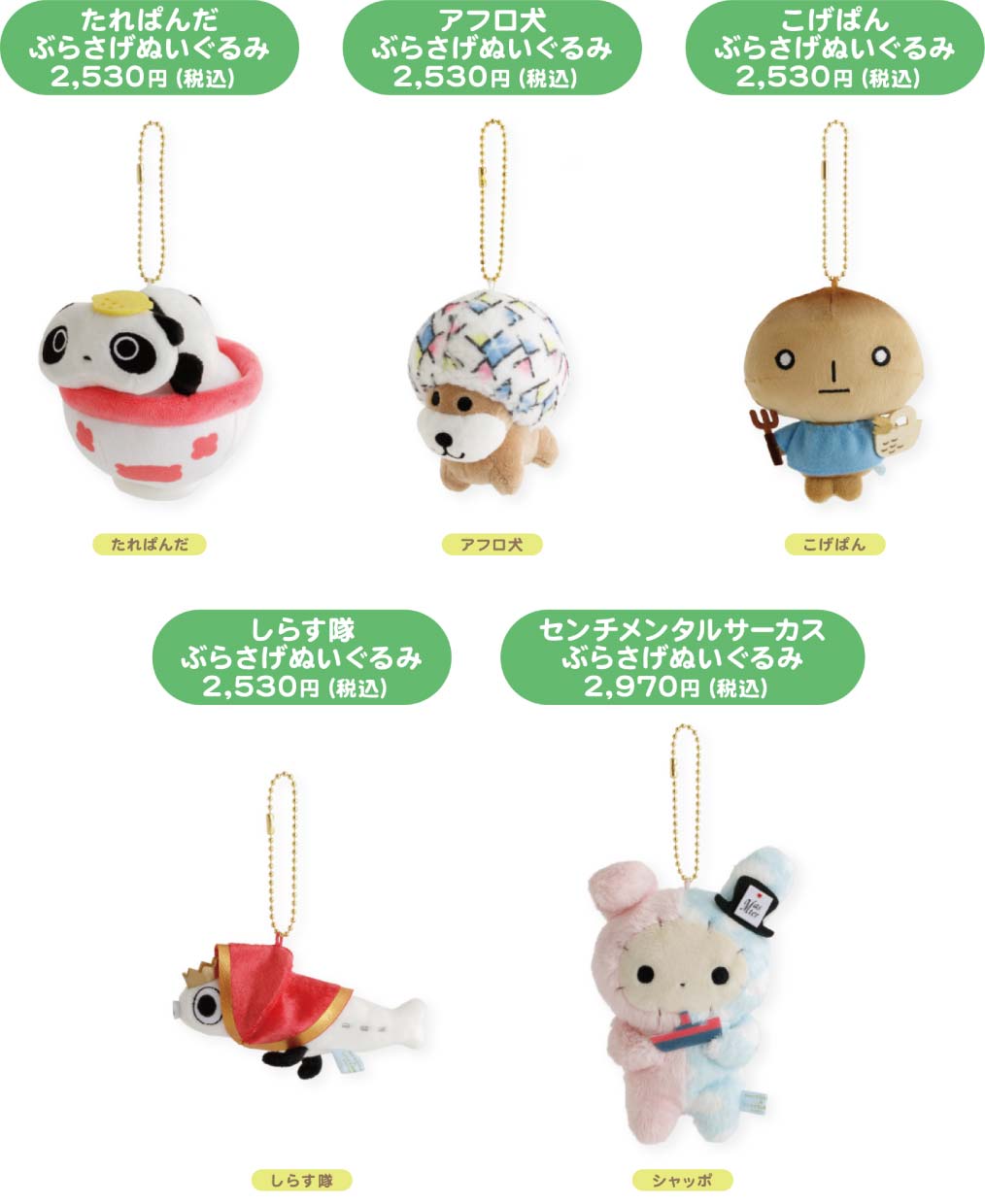 シンシナティ美術館展×サンエックスユニバースコラボぬいぐるみのラインナップ